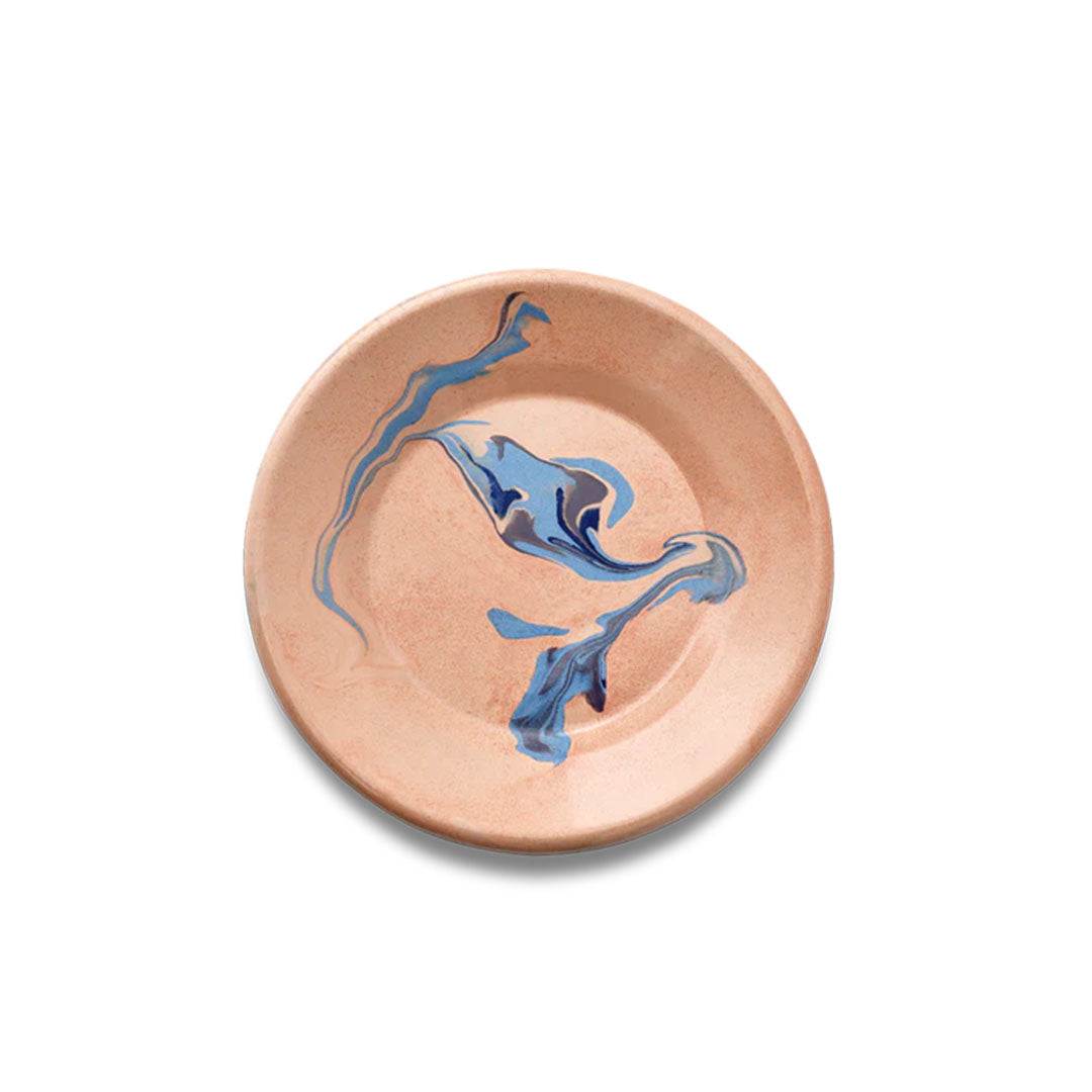 New Marble Small Flat Plate - Peach