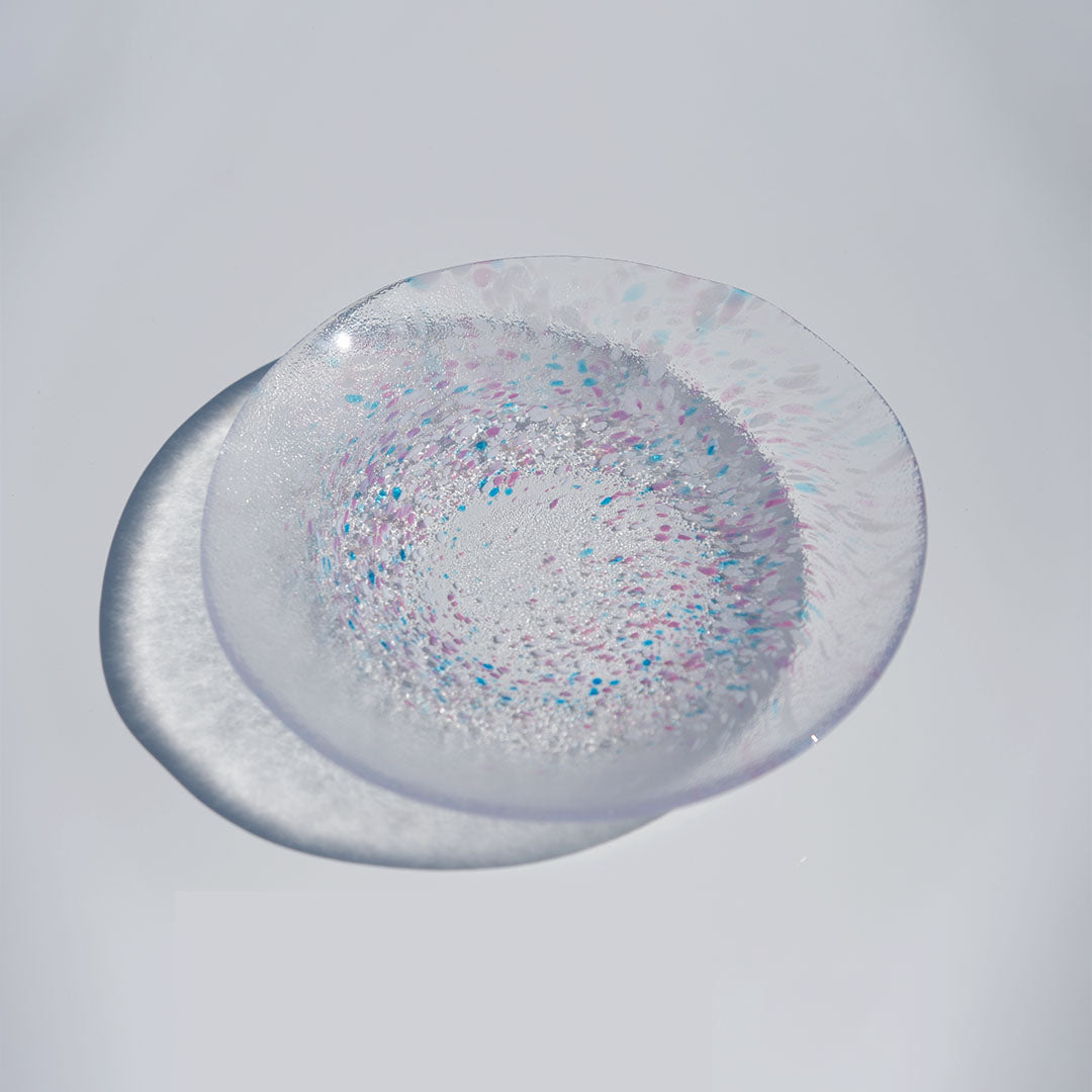Aurora Pink Droplets Glass Plate -Set of 3