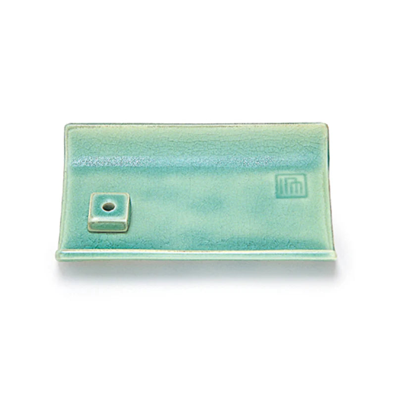 YUKARI - Green Ceramic Plate with Incense Stand