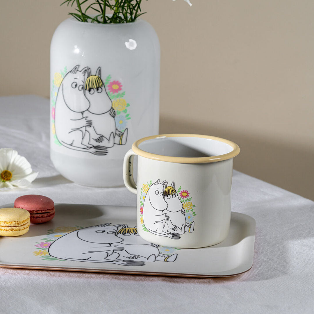 Moomin Enamel Mug Flowers 550ml