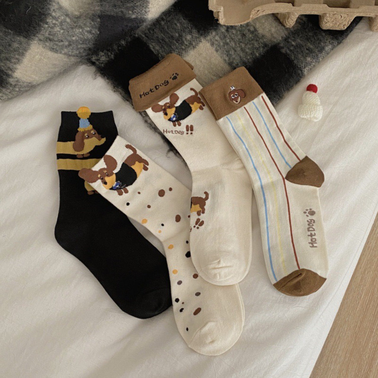 Striped Dachshund Socks