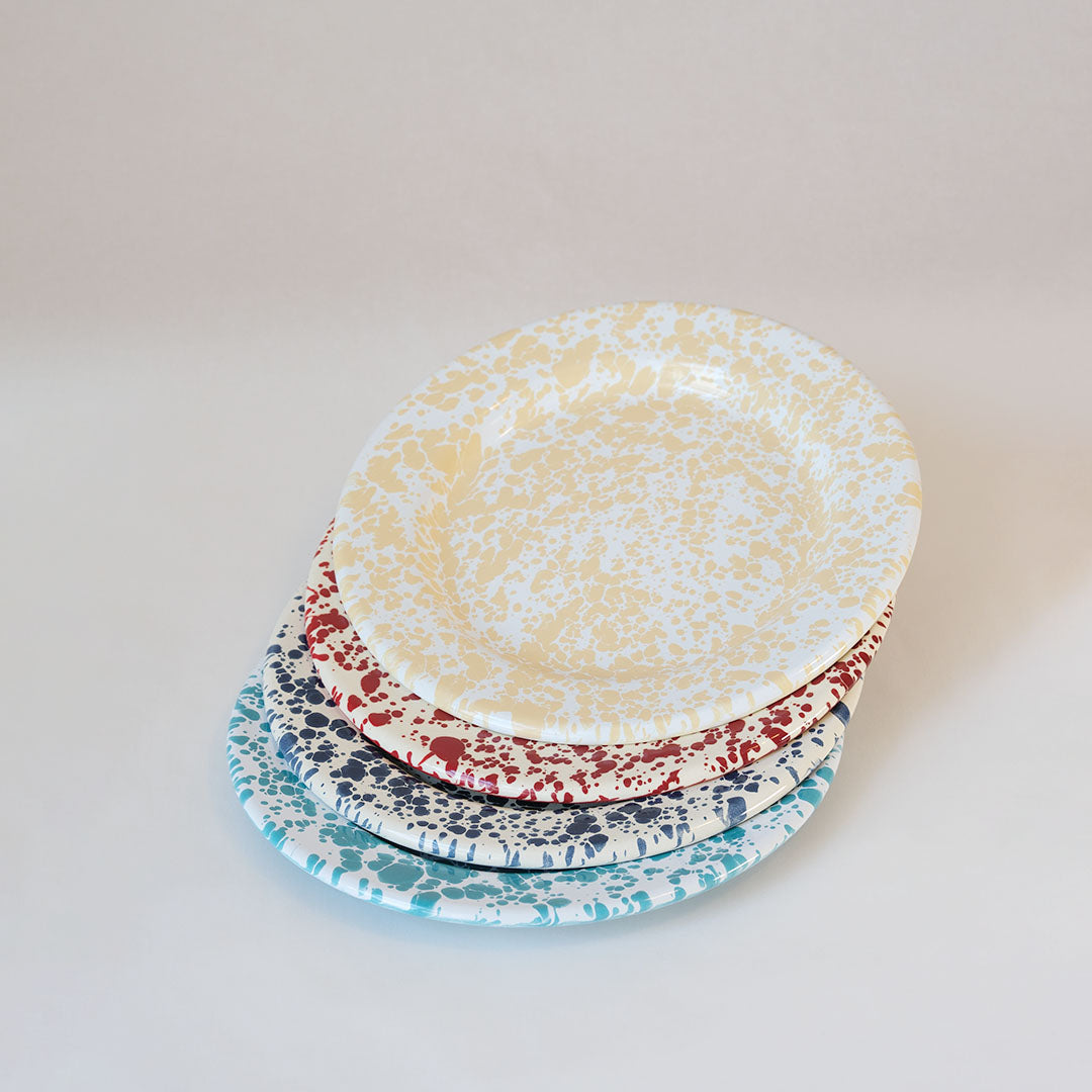 【Crow Canyon】Splatter Flat Salad Plate (Various Colors)