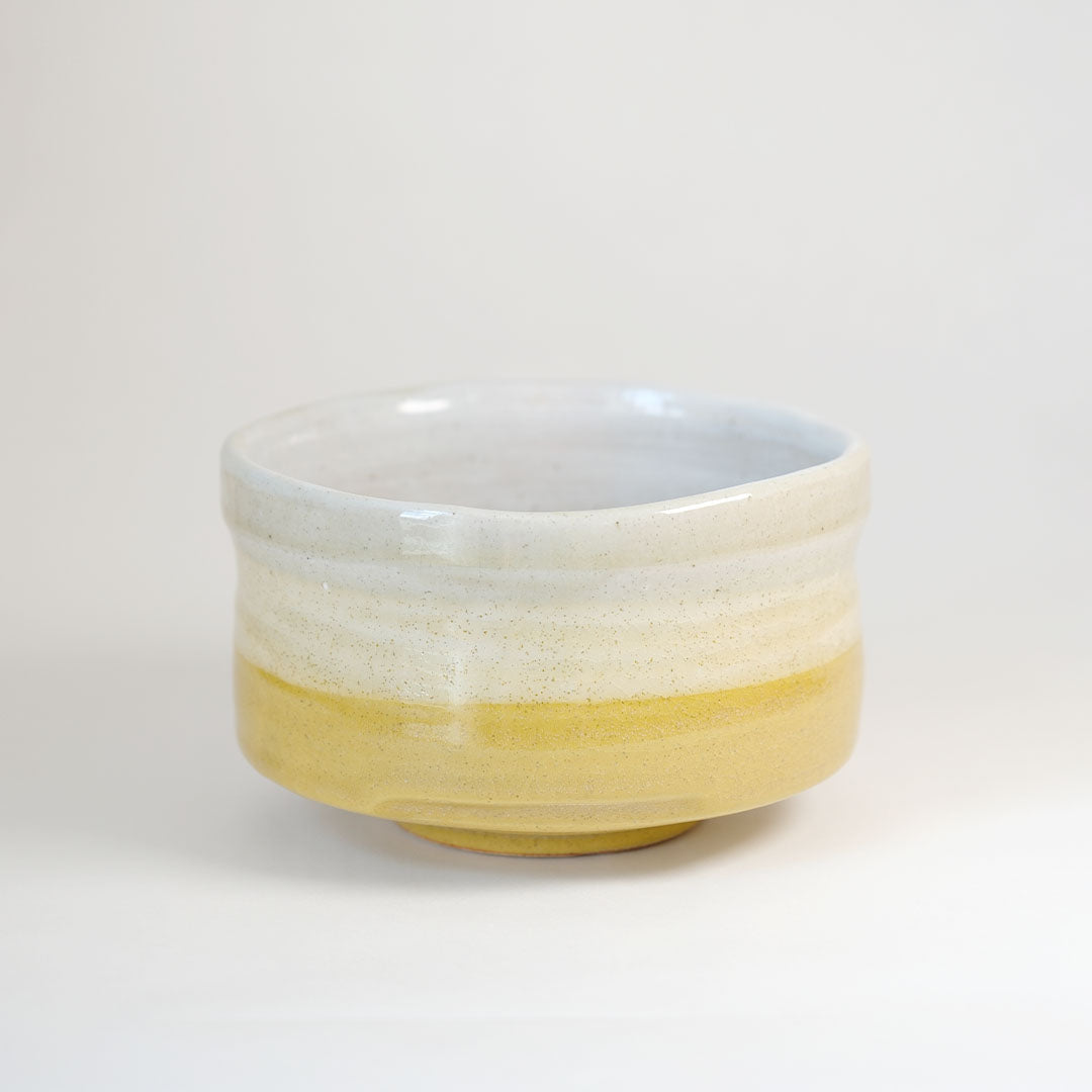 Minoyaki Matcha Bowl,Niji-Sai Yellow