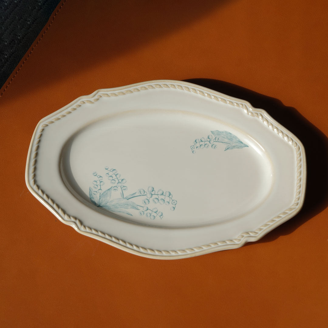 Oval Plate 23cm【Lily Of The Valley】