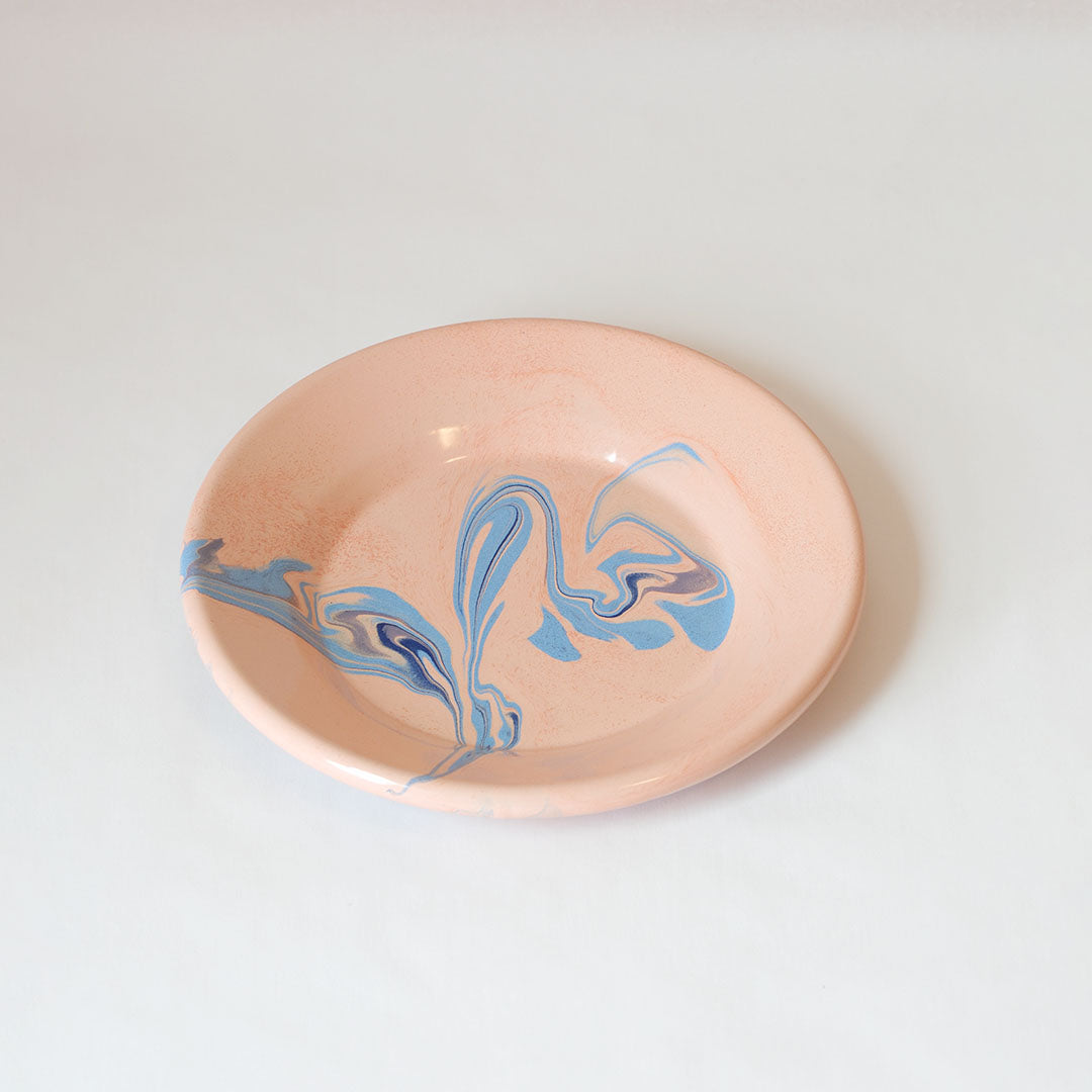 New Marble Small Flat Plate - Peach