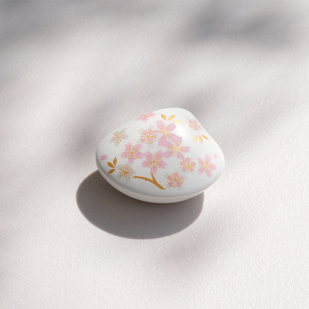 Shell-shaped incense Holder -Cherry Blossom, White