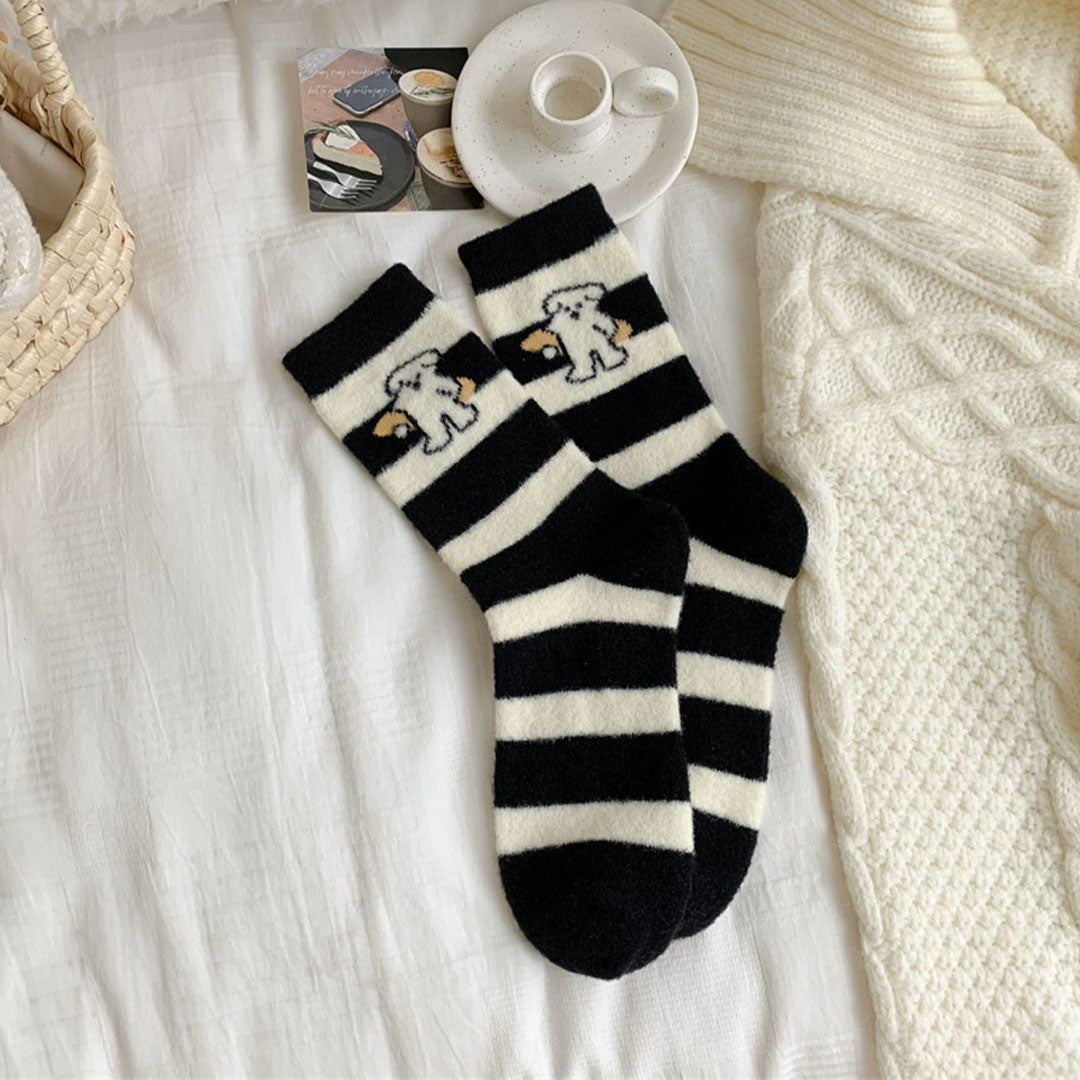 Bath Puppy Thickened Cartoon Socks