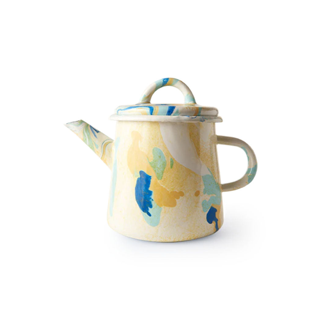 New Marble Tea Pot - Lemon Cream
