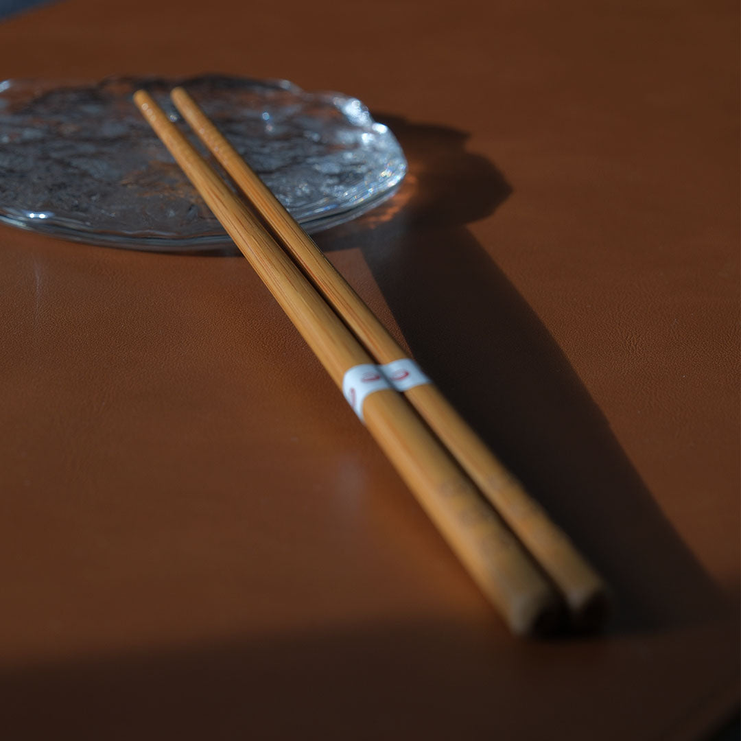 Three-Flower Engraved Bamboo Chopsticks