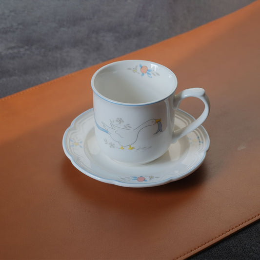 Goose Ceramic Cup and Saucer Set
