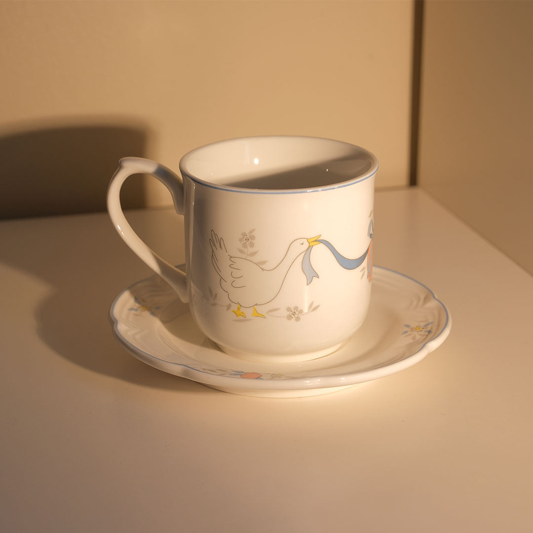 Goose Ceramic Cup and Saucer Set