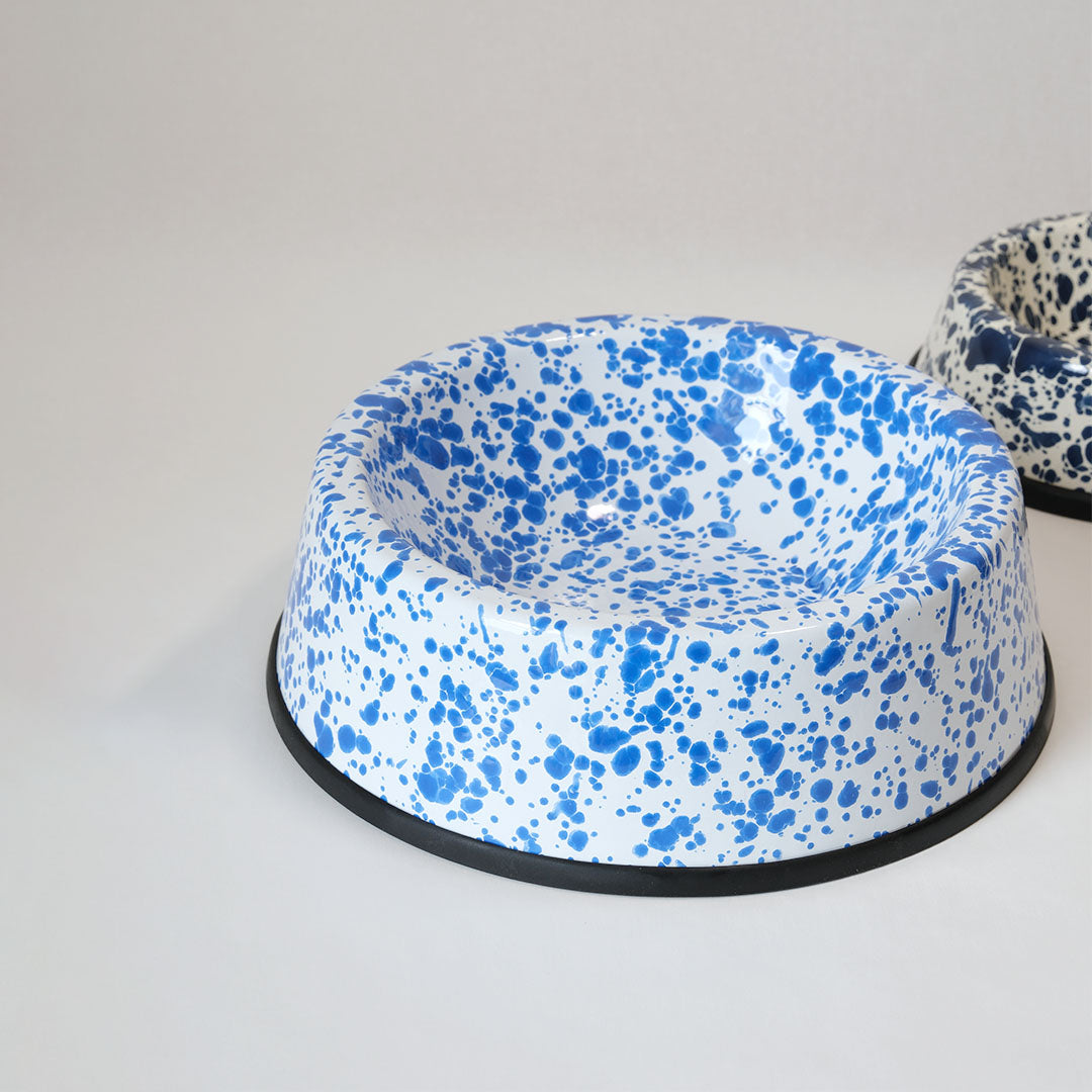 【Crow Canyon】 Splatter Large Pet Bowl -Blue