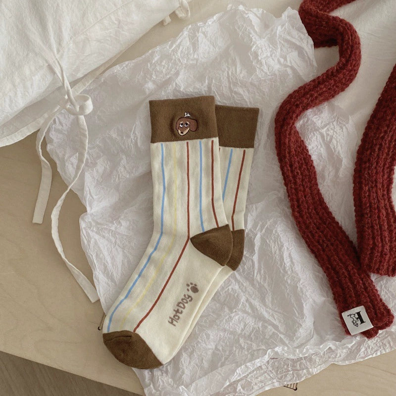 Striped Dachshund Socks