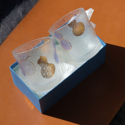 Aderia Six Gourds Rock Glass Pair Set