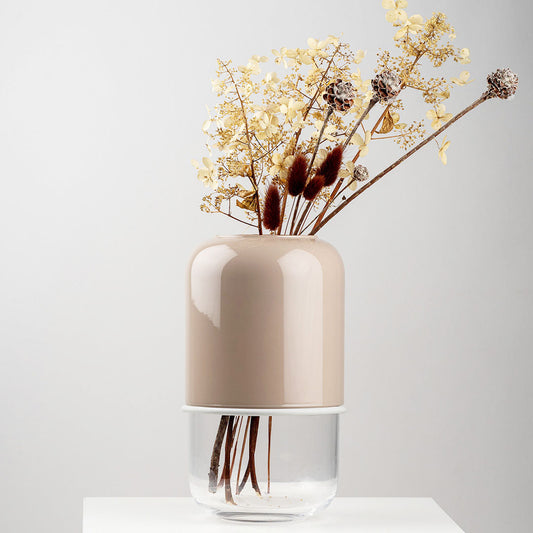 Muurla Capsule Vase Clear/Beige