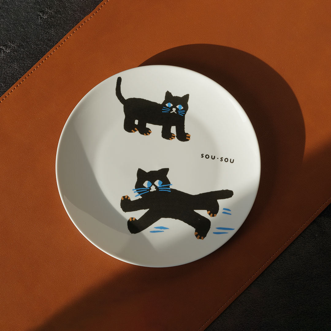 Black Cat Ceramic Breakfast Plate