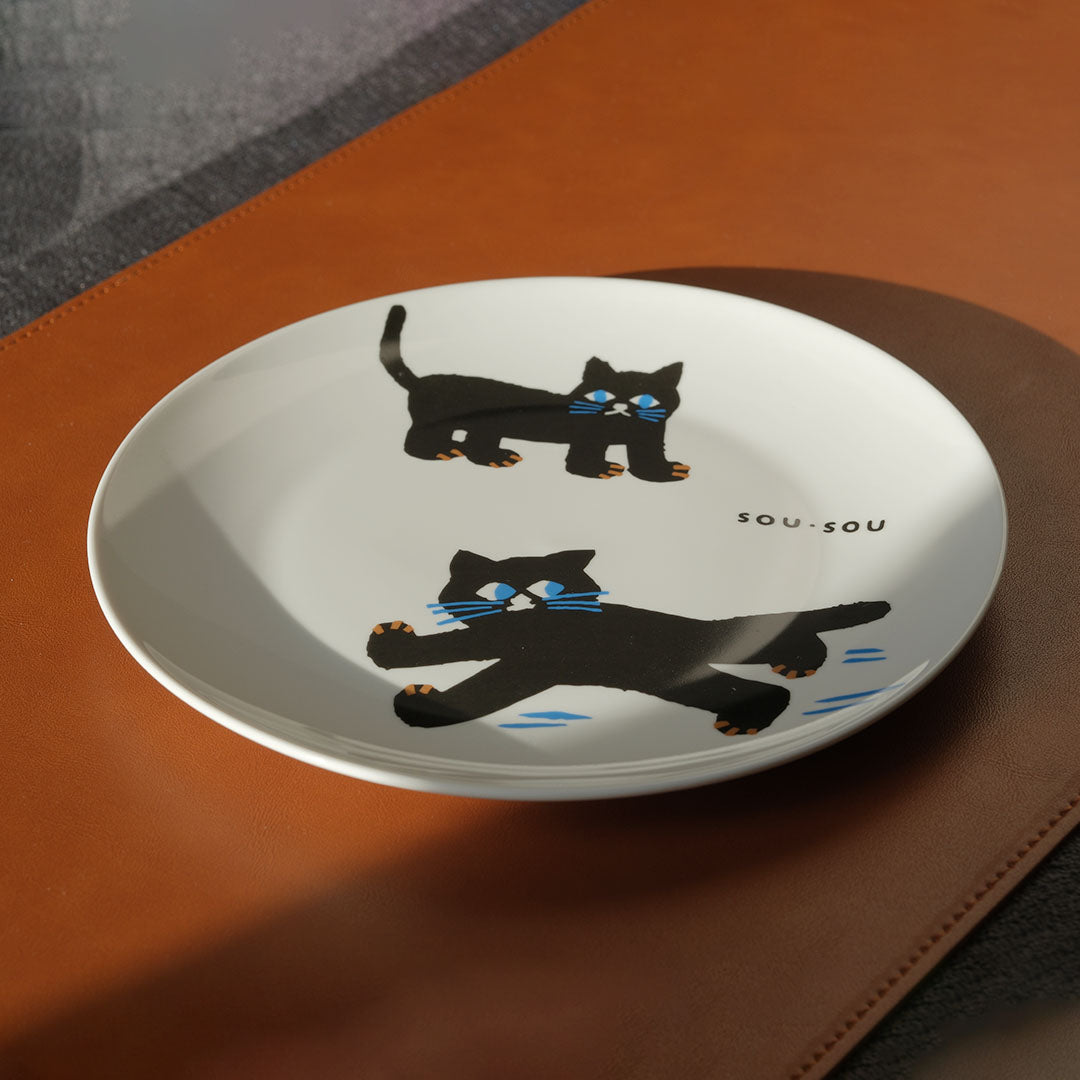 Black Cat Ceramic Breakfast Plate