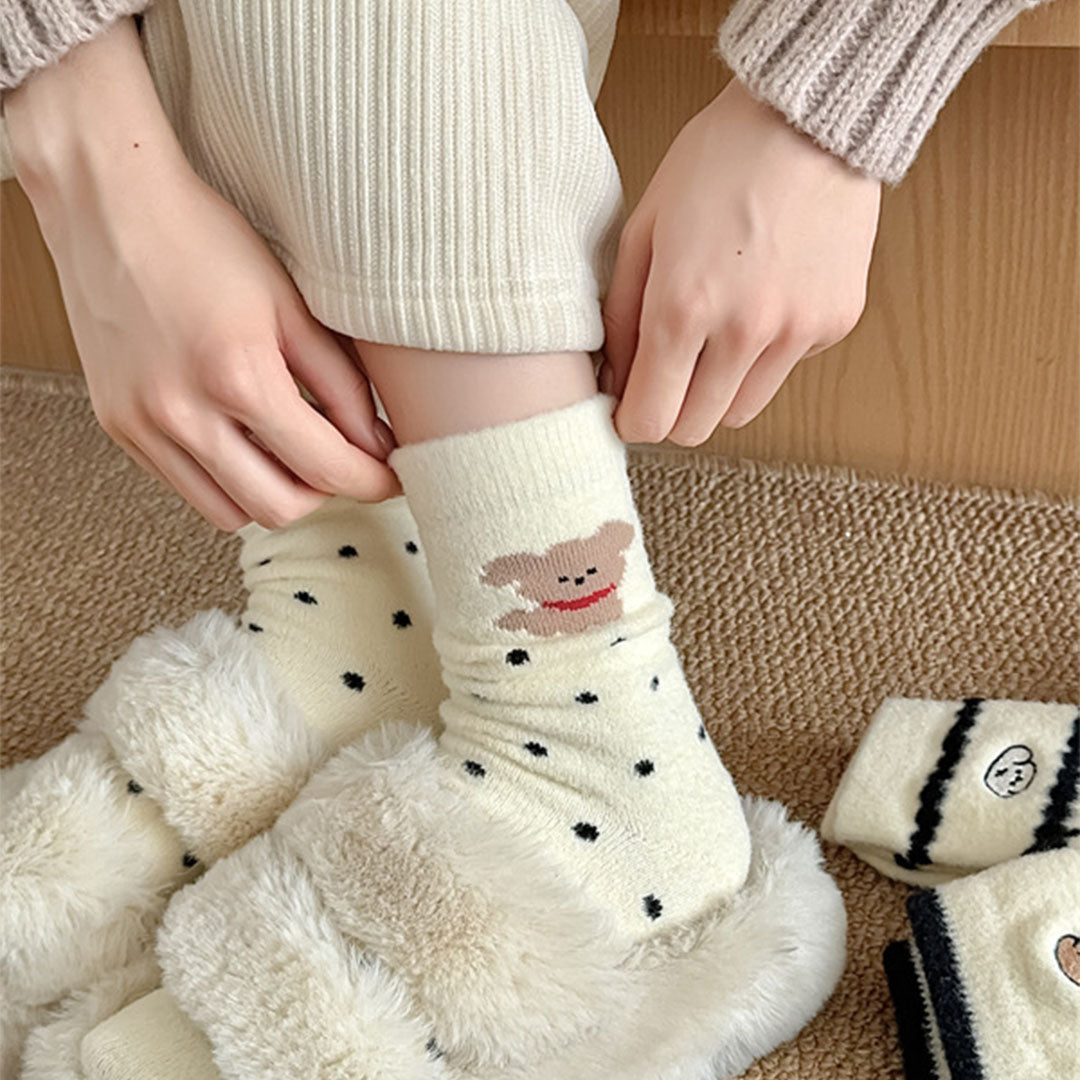 Dot Puppy Thickened Cartoon Socks
