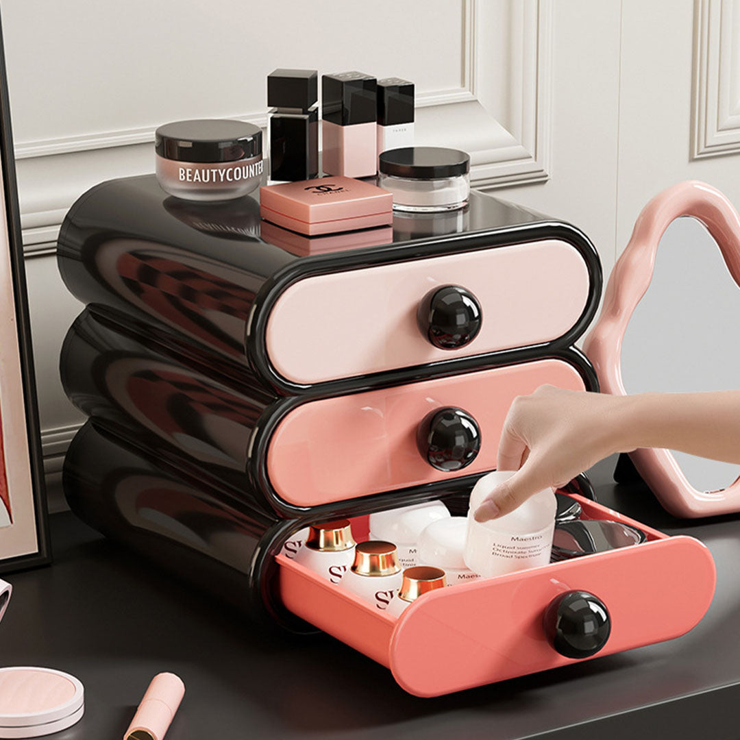 Gradient Pink 3-Layer Drawer Organizer