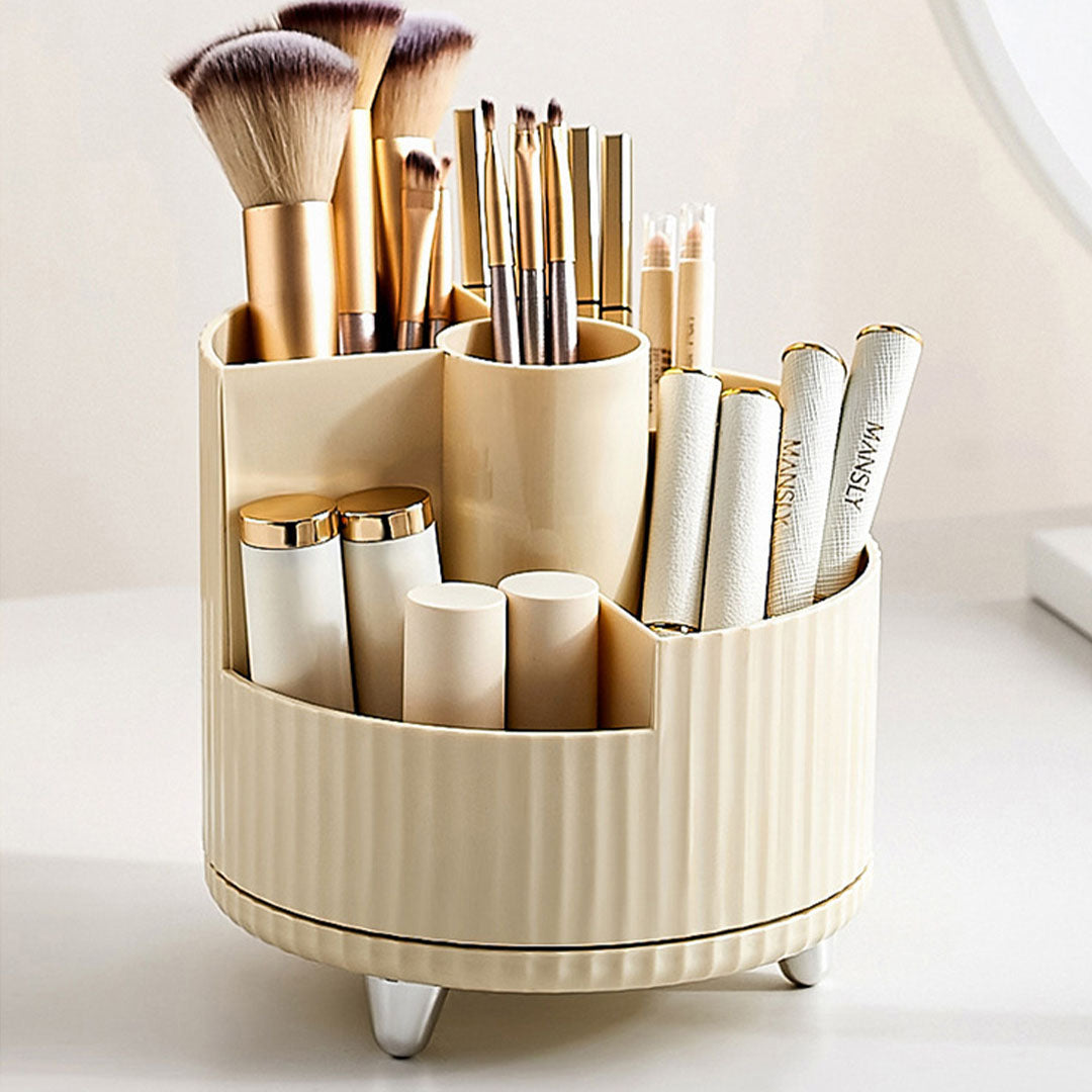 Cream White Rotating Cosmetic Organizer