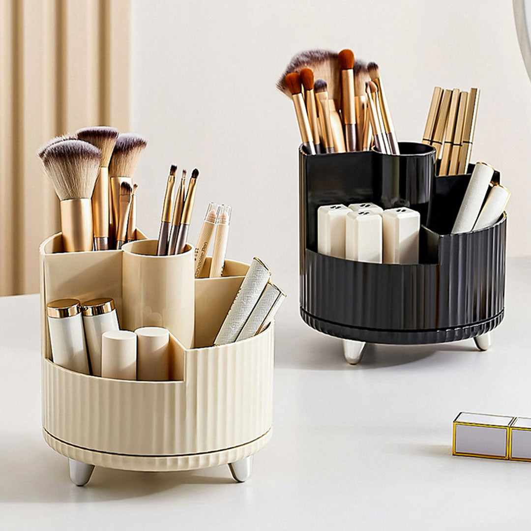Cream White Rotating Cosmetic Organizer