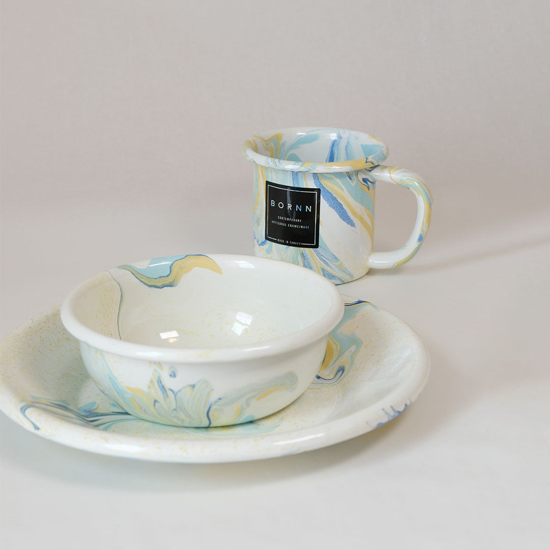 New Marble Small Bowl - Lemon Cream